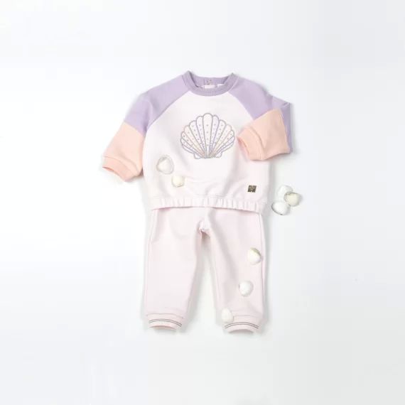 Pantalon en molleton uni Fille Rose