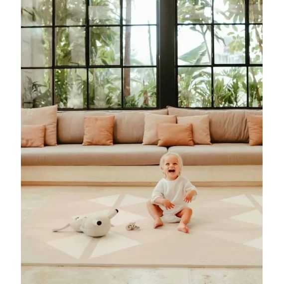 Tapis De Jeu Prettier Puzzle Toddlekind Beige – Taille 120x180cm – Mousse Eco-responsable Eva Marron