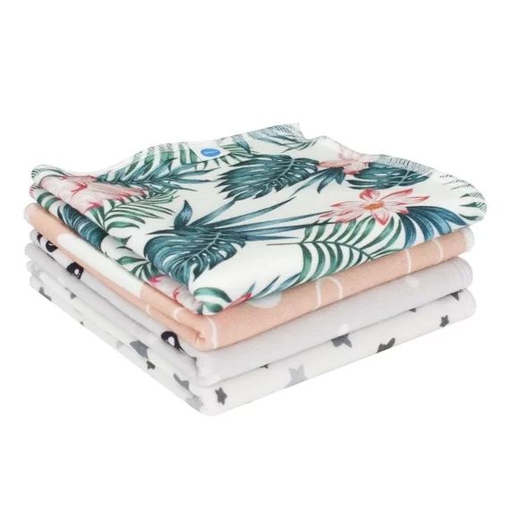 Pack de 4x lingettes en bambou pour bébé