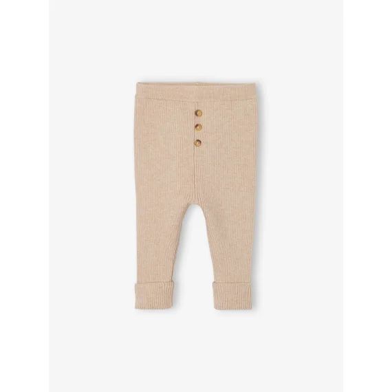 Legging évolutif en tricot bébé beige chiné