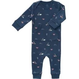 Combinaison pyjama en coton bio Rabbit mood indigo (3-6 mois : 60 à 67 cm)