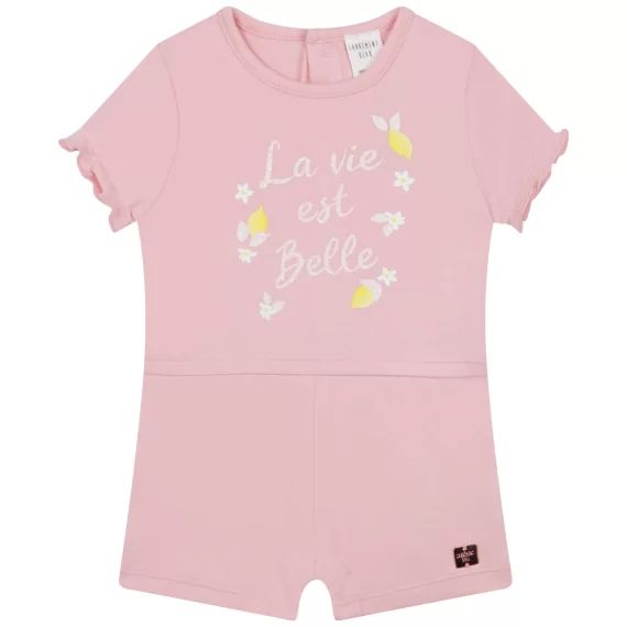 Combi-short en coton bio Fille Rose