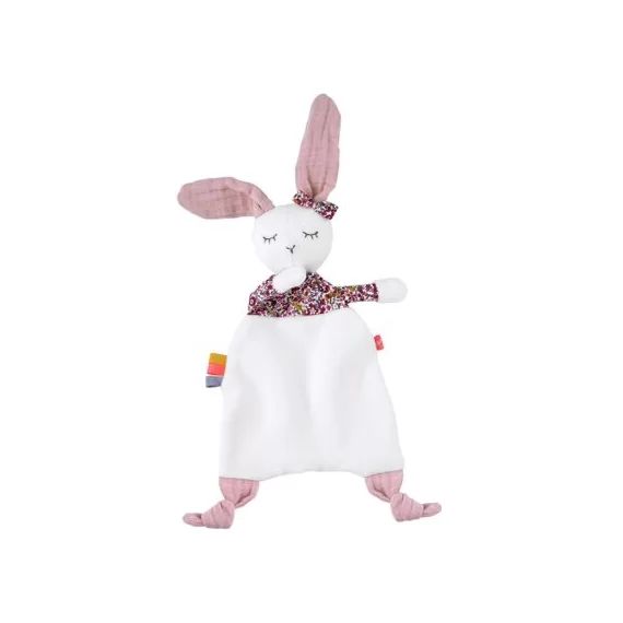 Doudou plat Lapin rose