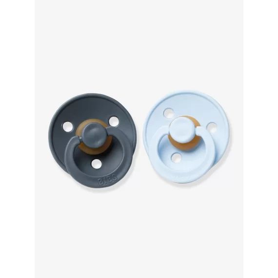 Lot de 2 sucettes-tétines BIBS Colour ou Colour Night, taille 2 de 6 à 18 mois iron&baby blue