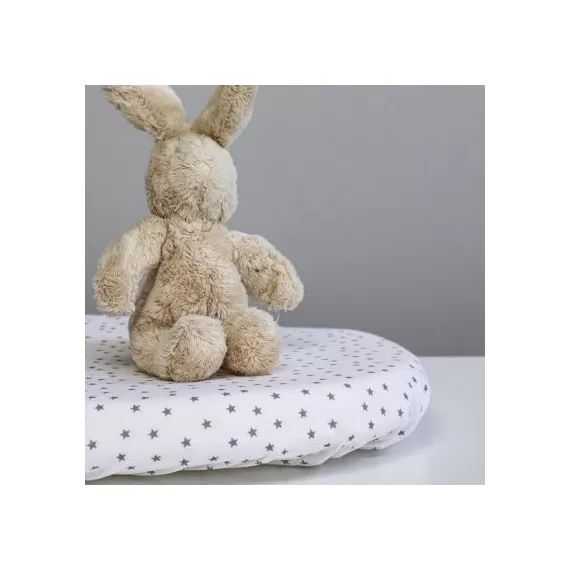 Drap housse de berceau en coton bio Etoiles Blanc (50 x 83 cm)