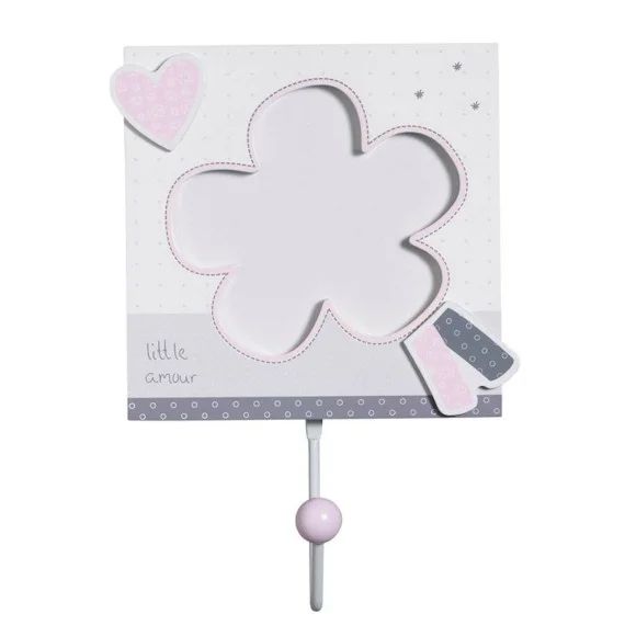 Patères En Bois Rose – Lilibelle – Set De 3 – Mdf – Gris – 1,5x12x12 – Mixte – Bébé Rose