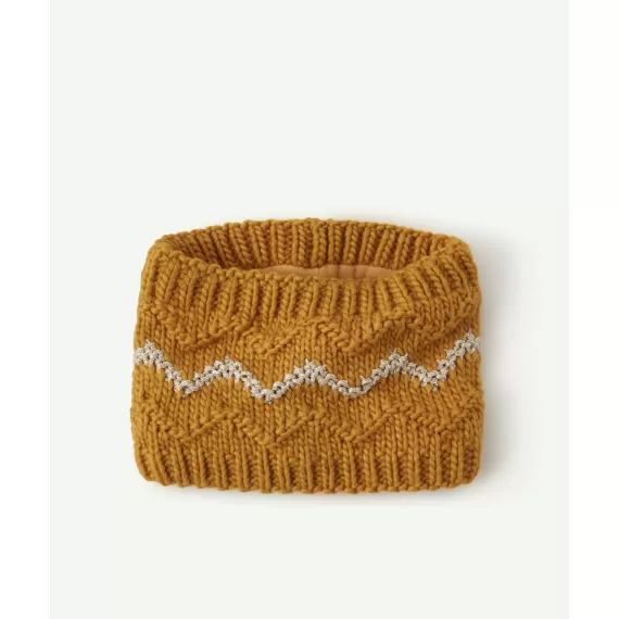 Snood jaune moutarde en fibres recyclées bébé fille –  – Soldes