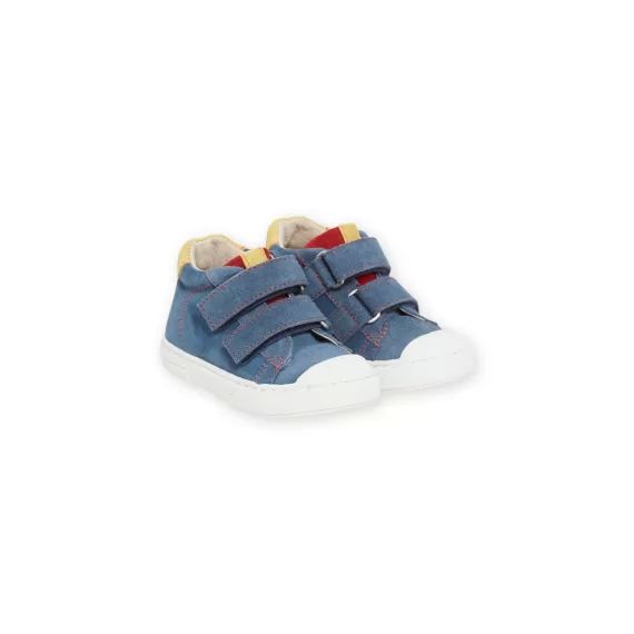 Baskets Bleu Azur, Jaunes Et Rouges Bébé Garçon