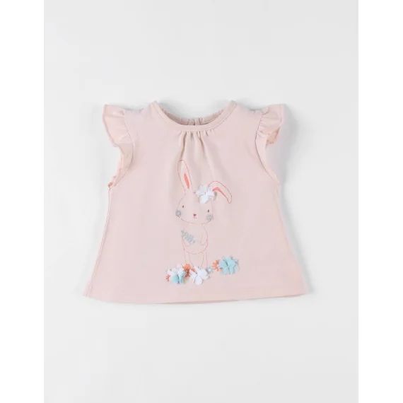 T-shirt Lapin À Courtes Manches Rose