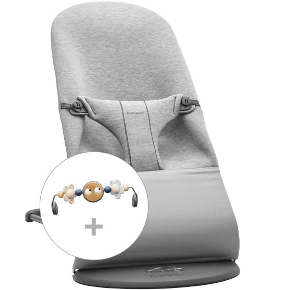 Transat avec Arche de jeu – Gris clair / Jersey 3D / Gris foncé / Yeux espiègles Pastels