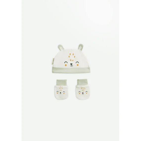 Bonnet Naissance Et Moufles Anti-griffures Mon Petit Chou Du Pérou Ecru