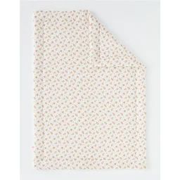 Couverture 75 X 100 cm imprimé léopard en mousseline coton blanc