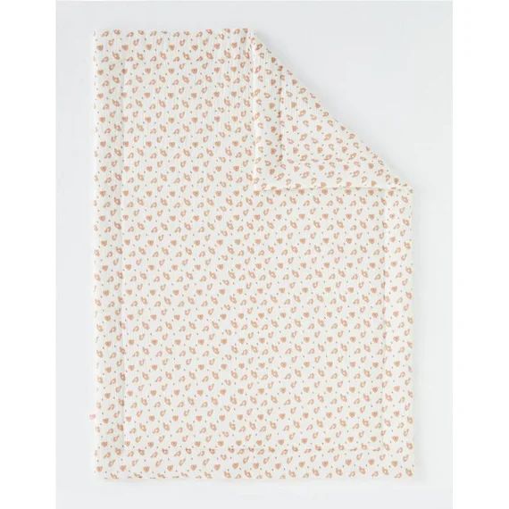Couverture 75 X 100 cm imprimé léopard en mousseline coton blanc
