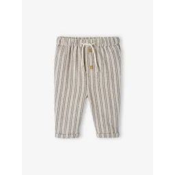 Pantalon rayé naissanceé taille élastiquée anthracite