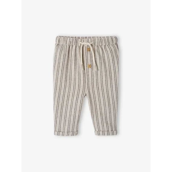 Pantalon rayé naissanceé taille élastiquée anthracite