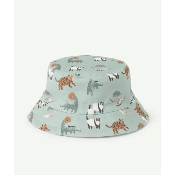 Bob bébé garçon réversible vert et imprimé animaux –  – Soldes