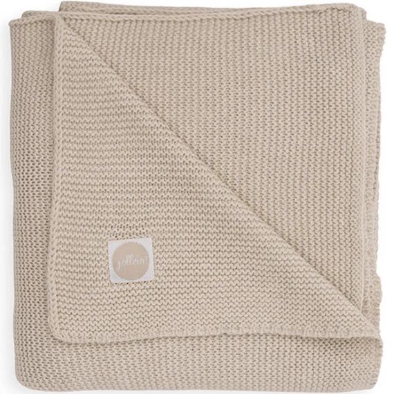 Couverture Berceau Basic Knit En Coton Beige