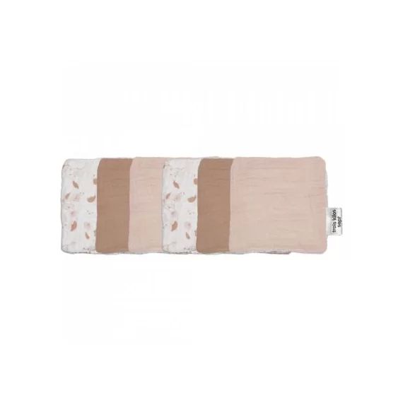 Lot de 6 lingettes lavables Rose et Lili