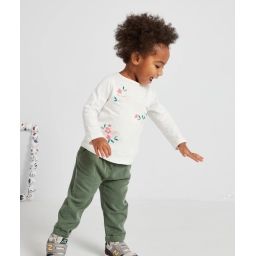 T-shirt blanc bébé fille en coton bio avec animation –  – Soldes