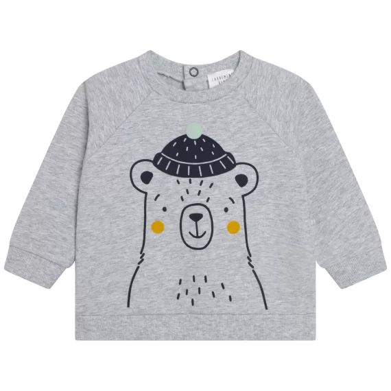 Sweat imprimé en molleton Garçon Gris