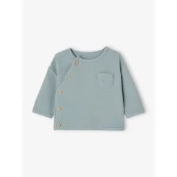 Sweat nid d&rsquo;abeille ouverture naissance bébé personnalisable vert sauge