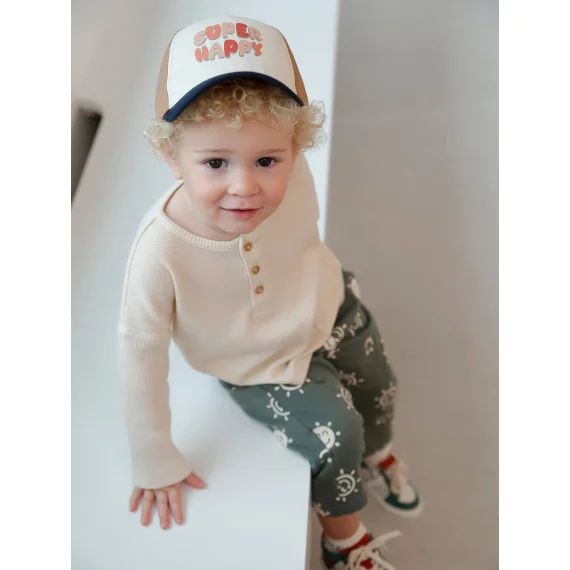 Casquette Super Happy bébé garçon écru