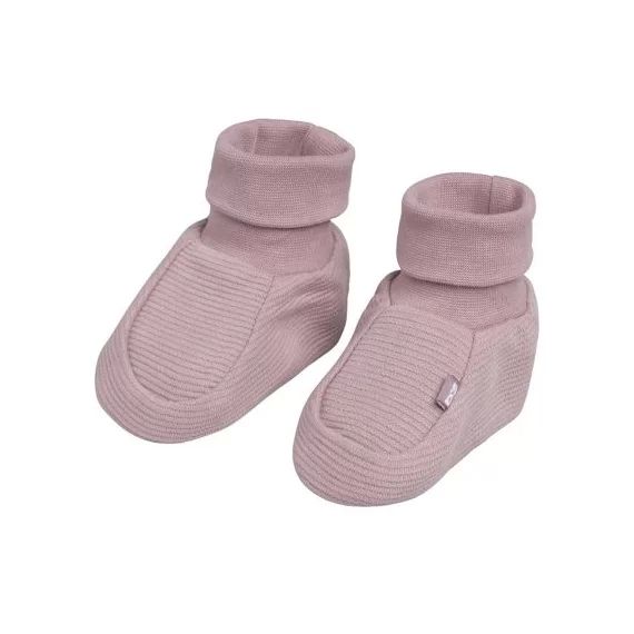 Chaussons en coton bio Pure vieux rose (0-3 mois)