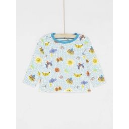 T-shirt Réversible Turquoise À Manches Longues Bébé Garçon