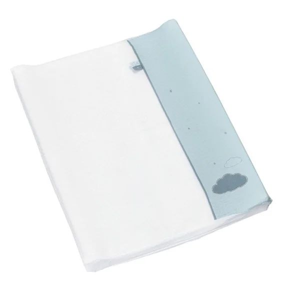 Matelas À Langer Petit Modèle – Lily Mint – Bleu – Déhoussable – 68 X 52 Cm Blanc