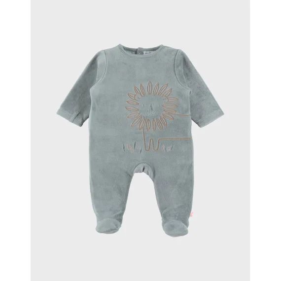 Pyjama En Velours Brodé Lion Vert