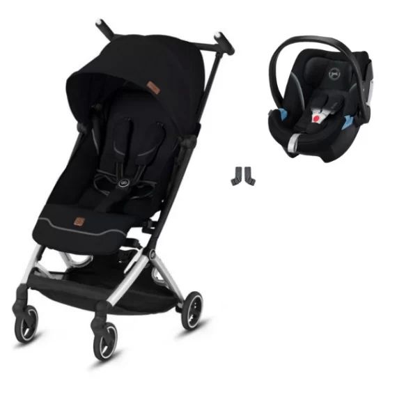 Poussette gb Pockit+ All City Fashion Edition – Velvet Black + Coque Auto Cybex Aton 5 – Deep Black