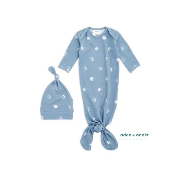 Body combi à nouer + bonnet Blue Moon (0-3 mois)
