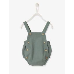 Combinaison bébé naissance forme barboteuse vert