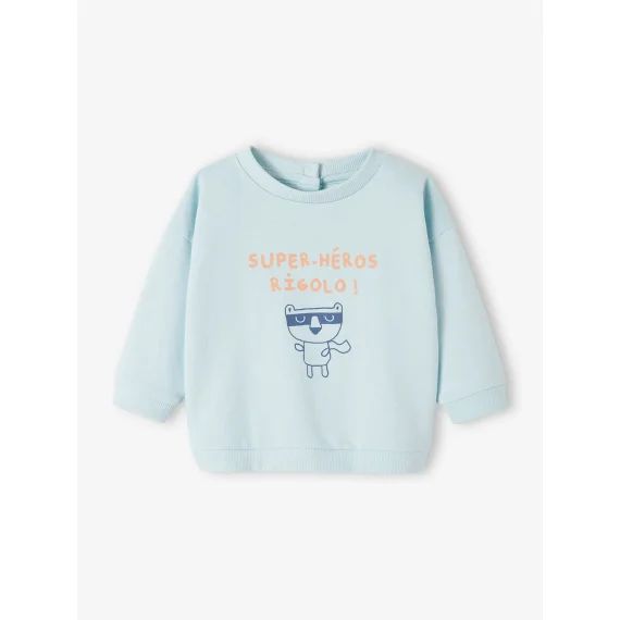 Sweat col rond personnalisable bébé bleu ciel