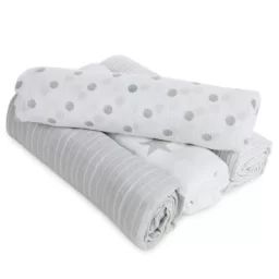 Lot de 4 maxi langes en coton Dusty (112 x 112 cm)