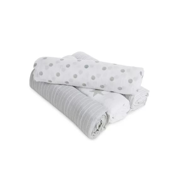 Lot de 4 maxi langes en coton Dusty (112 x 112 cm)