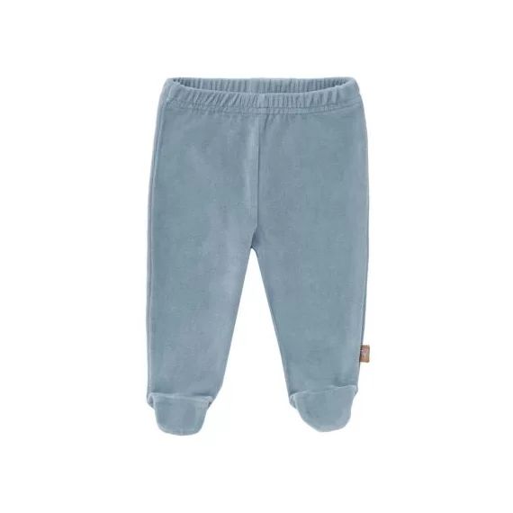 Pantalon de pyjama en velours bio Blue fog (0-3 mois : 50 à 60 cm)