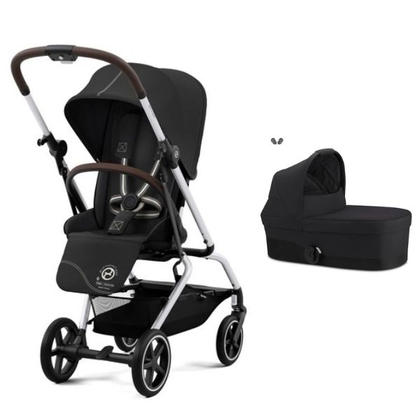 Poussette Cybex Eezy S Twist PLUS 2 – Châssis Silver + Nacelle S – Moon Black
