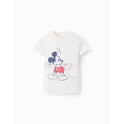 T-shirt En Coton Mickey Blanc