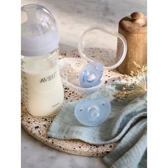 Lot de 2 sucettes nouveau-né Philips AVENT Soothie Cœur bleu clair + bleu