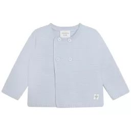Cardigan en coton et laine Garçon Bleu