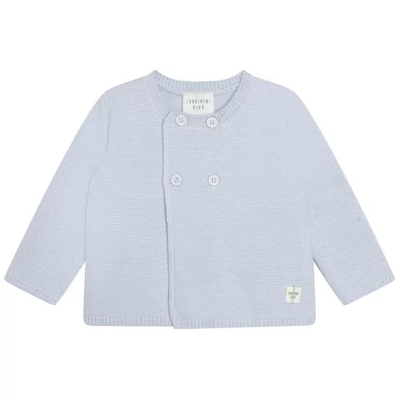 Cardigan en coton et laine Garçon Bleu