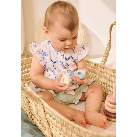 Blouse Bébé En Gaze De Coton Tiana Ecru
