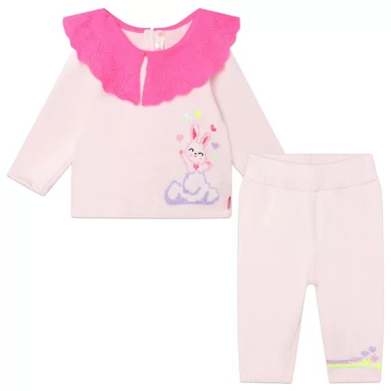 Ensemble en tricot à sequins Fille Rose