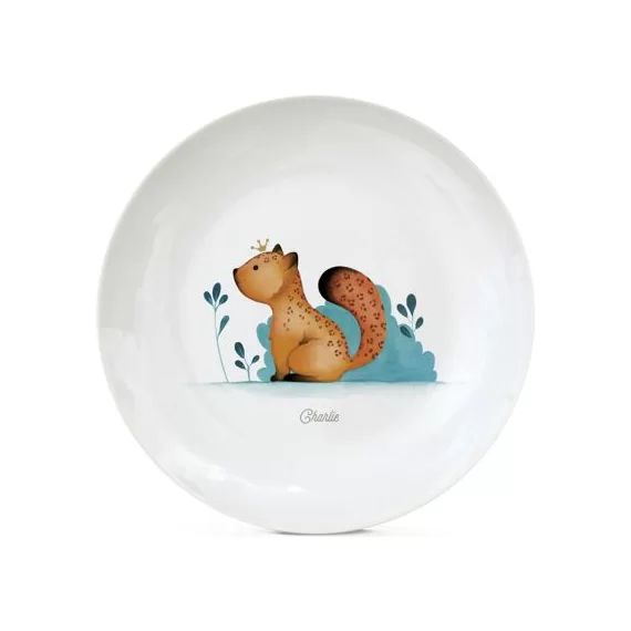 Assiette en porcelaine Léopard (personnalisable)