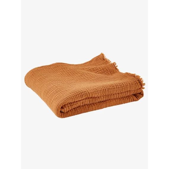 Couverture en gaze de coton bio caramel