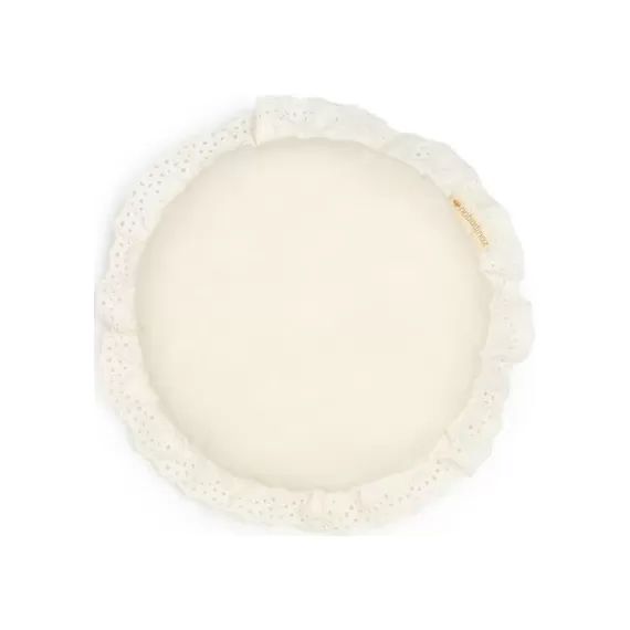 Coussin rond Vera broderie Natural (28 cm)