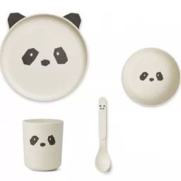Coffret repas en bioplastique Brody Panda creme de la creme (4 pièces)
