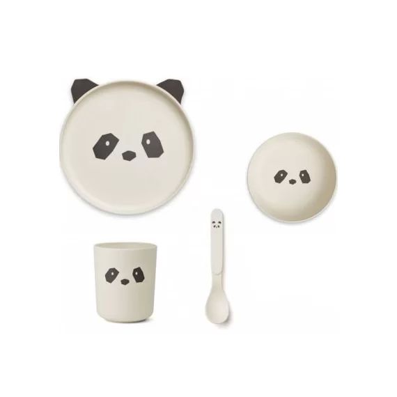 Coffret repas en bioplastique Brody Panda creme de la creme (4 pièces)