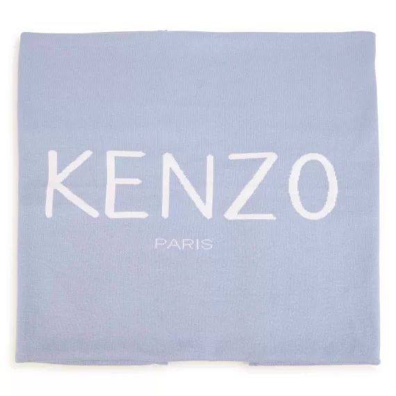 Couverture en tricot coton UNISEXE Bleu